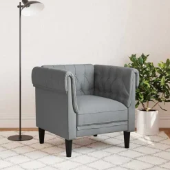 vidaXL Soffa Ljusgrå 78,5 x 74,5 x 74,5 cm Polyester