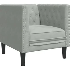 vidaXL Soffa Ljusgrå 74,5 x 71 x 70,5 cm Sammet