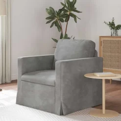 vidaXL Soffa Ljusgrå 78 x 78 x 80 cm Sammet