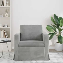 vidaXL Soffa Ljusgrå 78 x 78 x 80 cm Sammet