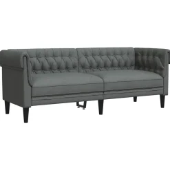 Online vidaXL Soffa 201,5 x 74,5 x 74,5 cm Polyester Mörkgrå