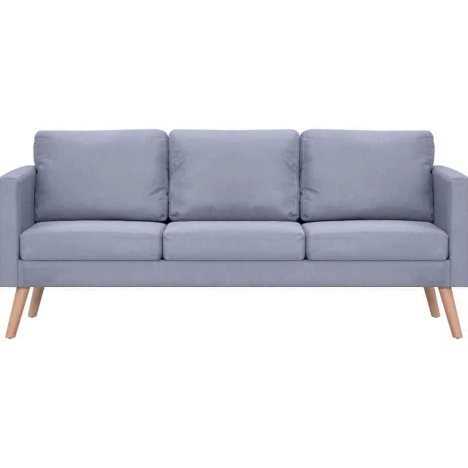 vidaXL Soffa 3-sits i tyg Ljusgrå