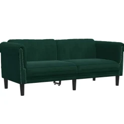 Hot vidaXL Soffa 2-sits sammet Mörkgrön