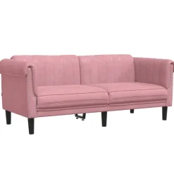 vidaXL Soffa 2-sits rosa sammet