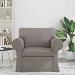 Clearance vidaXL Soffa 95 x 82 x 80 cm tyg Taupe