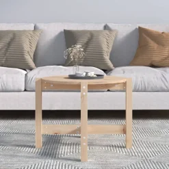 vidaXL Soffbord Ø 62,5x45 cm massiv furu Naturfärg