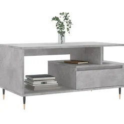 vidaXL Soffbord betonggrå 90x49x45 cm konstruerat trä