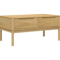 Outlet vidaXL Soffbord FLORO 99x55,5x45 cm massiv furu Vaxbrun