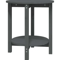 Hot vidaXL Soffbord Ø 55 x 60 cm massivt furu Grå