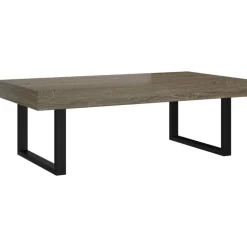 vidaXL Soffbord grå och svart 120x60x40 cm MDF och järn