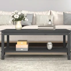 Hot vidaXL Soffbord 110x55x45 cm massiv furu Grå