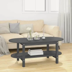 Discount vidaXL Soffbord 110x55x45 cm massiv furu Grå