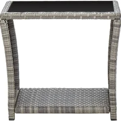 vidaXL Soffbord grå 45x45x40 cm konstrotting och glas