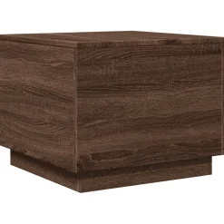 vidaXL Soffbord med LED brun ek 50x50x40 cm