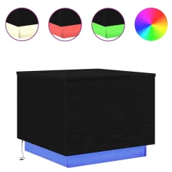 Hot vidaXL Soffbord med LED 50x50x40 cm Svart ek