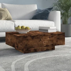 vidaXL Soffbord rökfärgad ek 90x60x31 cm konstruerat trä