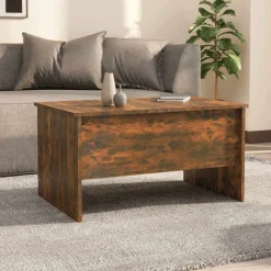 Outlet vidaXL Soffbord 80x50x42,5 cm konstruerat trä Rökfärgad ek