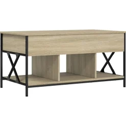 vidaXL Soffbord sonoma-ek 100x55x50 cm konstruerat trä och metall Sonoma ek
