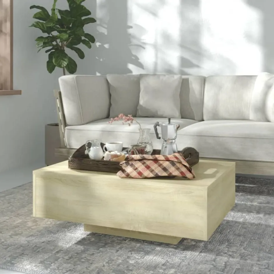 Outlet vidaXL Soffbord sonoma-ek 85x55x31 cm konstruerat trä Sonoma ek