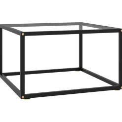 vidaXL Soffbord svart med härdat glas 60x60x35 cm