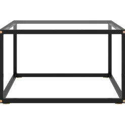 vidaXL Soffbord svart med härdat glas 60x60x35 cm
