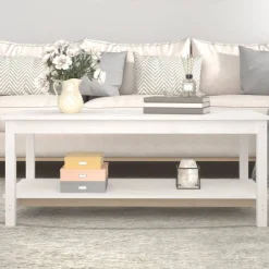 vidaXL Soffbord 110x55x45 cm massiv furu Vit