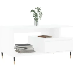 vidaXL Soffbord vit 90x49x45 cm konstruerat trä
