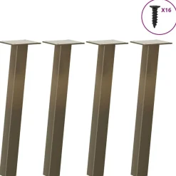 vidaXL Soffbordsben 4 st naturstål 30 cm stål