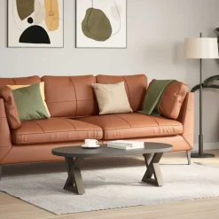 vidaXL Soffbordsben 2 st naturstål 30x(30-31,3) cm stål