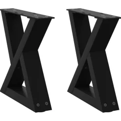 Discount vidaXL Soffbordsben 2 st a 30x(30-31,3) cm stål Svart