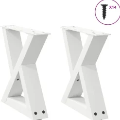Discount vidaXL Soffbordsben 2 st a 30x(30-31,3) cm stål Vit