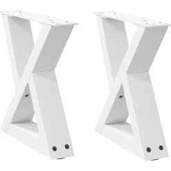 Discount vidaXL Soffbordsben 2 st a 30x(30-31,3) cm stål Vit