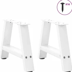 vidaXL Soffbordsben A-formade 2 st a 30x(30-31) cm stål Vit