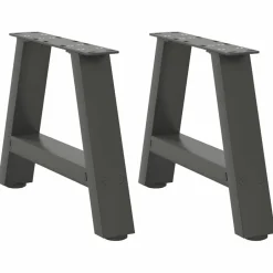 New vidaXL Soffbordsben A-formade 2 st 30x(30-31) cm stål Antracit
