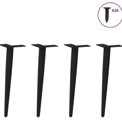 Hot vidaXL Soffbordsben koniska 4 st a 30-31 cm stål Svart