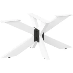Outlet vidaXL Soffbordsben spindelformad 98x58x(42-43) cm stål Vit