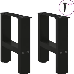 Sale vidaXL Soffbordsben a 2 st 30x(30-31) cm stål Svart