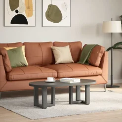 vidaXL Soffbordsben T-formade 2 st antracit 30x25x(30-31) cm stål
