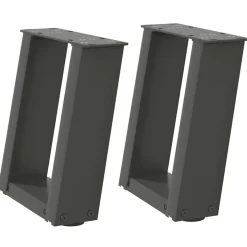 vidaXL Soffbordsben U-formade 2 st 30x(30-31) cm stål Antracit