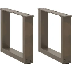 vidaXL Soffbordsben U-formade 2 st naturstål 30x(30-31) cm stål