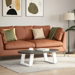 vidaXL Soffbordsben U-formade 2 st a 40x(30-31) cm stål Vit