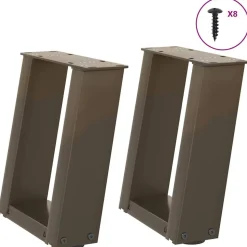 vidaXL Soffbordsben U-formade 2 st naturstål 30x(30-31) cm stål