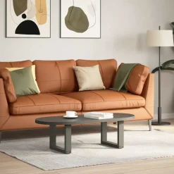 Best vidaXL Soffbordsben U-formade 2 st 30x(30-31) cm stål Antracit