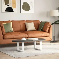 Hot vidaXL Soffbordsben U-formade 2 st a 30x(30-31) cm stål Vit
