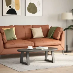 vidaXL Soffbordsben V-formade 2 st antracit 30x(30-31,3) cm stål
