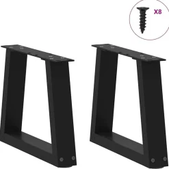 Online vidaXL Soffbordsben V-formade 2 st a 30x(30-31,3) cm stål Svart