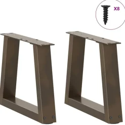 Outlet vidaXL Soffbordsben V-formade 2 st naturstål 30x(30-31,3) cm stål Naturfärg