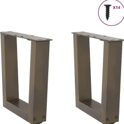 Sale vidaXL Soffbordsben V-formade 2 st naturstål 30x(30-31,3) cm stål Naturfärg