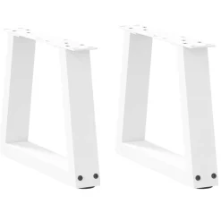 Best vidaXL Soffbordsben V-formade 2 st a 30x(30-31,3) cm stål Vit