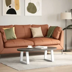 Best vidaXL Soffbordsben V-formade 2 st a 30x(30-31,3) cm stål Vit
